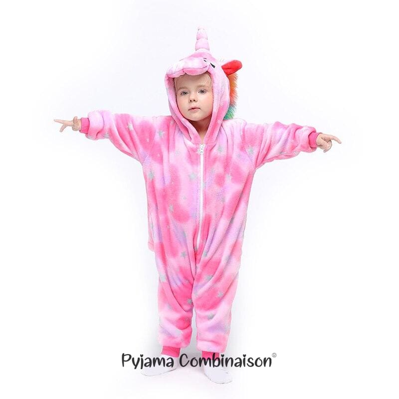 Pyjama Licorne Avec Capuche Multicolore Avec étoiles