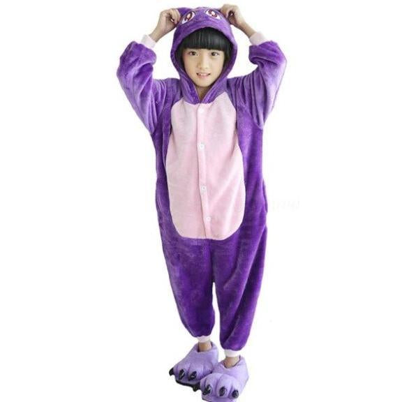 Pyjama Combinaison Enfant Avec Capuche Et Oreilles De Chat - Grenouillère Polaire Douce Pour Hiver, 3-12 Ans